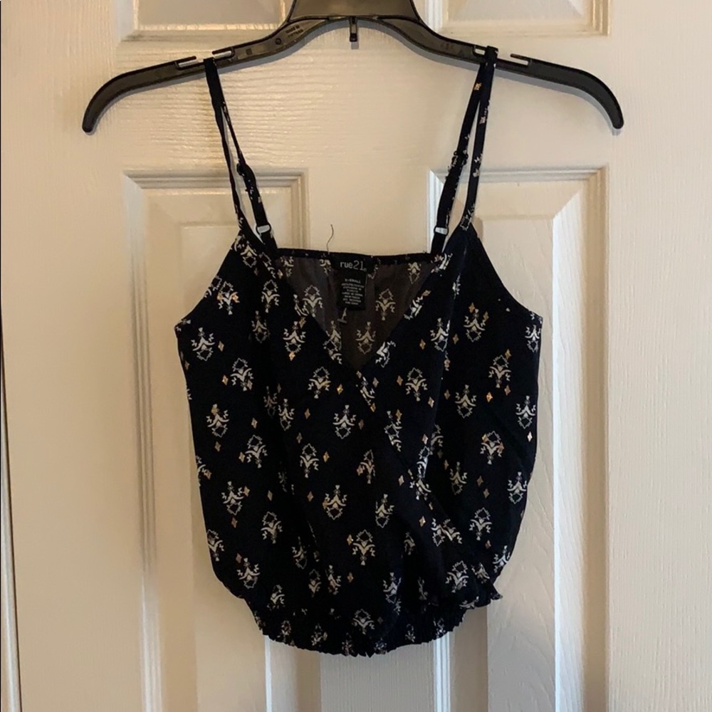 Tribal print crop tank top